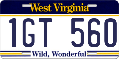 WV license plate 1GT560