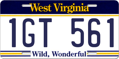 WV license plate 1GT561