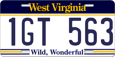 WV license plate 1GT563