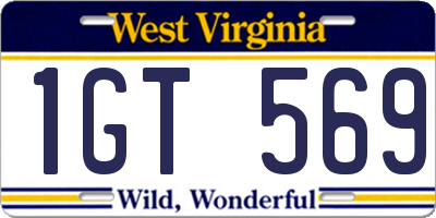 WV license plate 1GT569