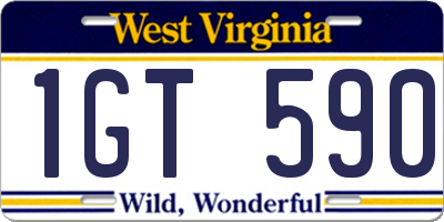 WV license plate 1GT590