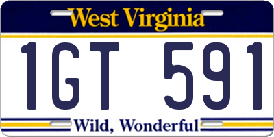 WV license plate 1GT591