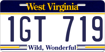 WV license plate 1GT719