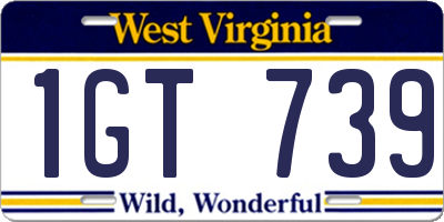WV license plate 1GT739