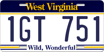 WV license plate 1GT751