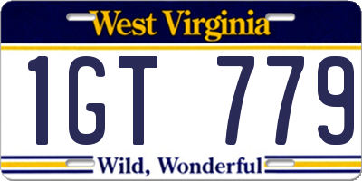 WV license plate 1GT779