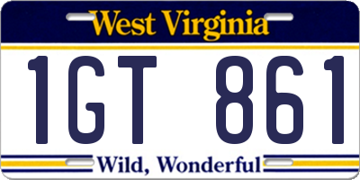 WV license plate 1GT861
