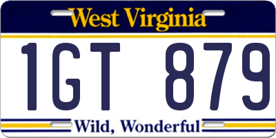 WV license plate 1GT879