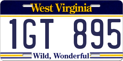 WV license plate 1GT895