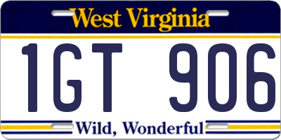 WV license plate 1GT906