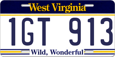 WV license plate 1GT913