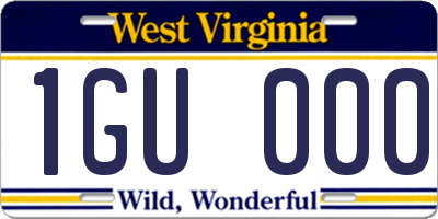 WV license plate 1GU000