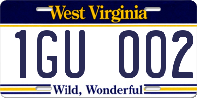 WV license plate 1GU002