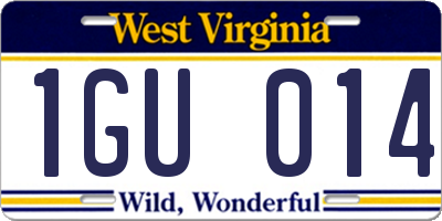 WV license plate 1GU014