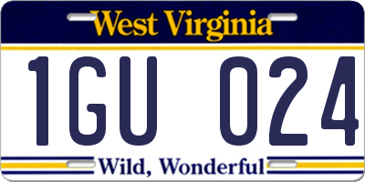 WV license plate 1GU024