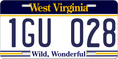 WV license plate 1GU028