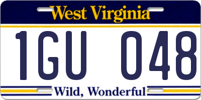 WV license plate 1GU048