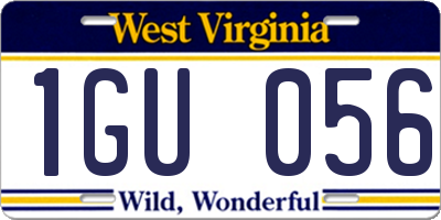WV license plate 1GU056