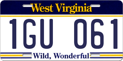WV license plate 1GU061