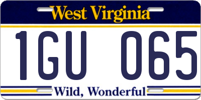WV license plate 1GU065