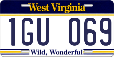 WV license plate 1GU069