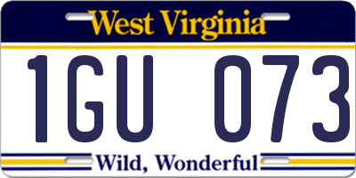 WV license plate 1GU073