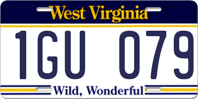 WV license plate 1GU079