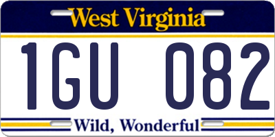 WV license plate 1GU082