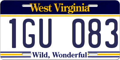 WV license plate 1GU083