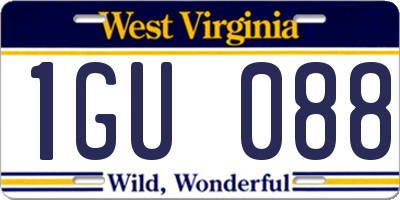 WV license plate 1GU088