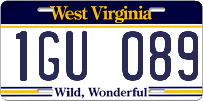 WV license plate 1GU089