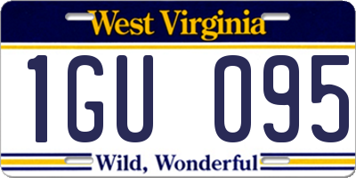 WV license plate 1GU095