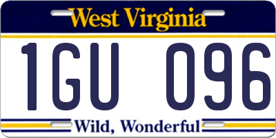WV license plate 1GU096