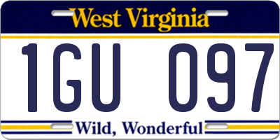 WV license plate 1GU097