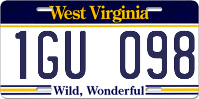 WV license plate 1GU098