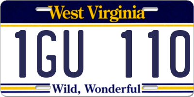 WV license plate 1GU110