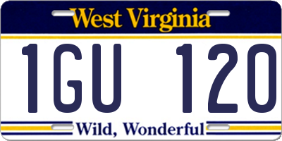 WV license plate 1GU120