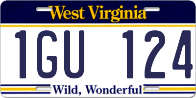 WV license plate 1GU124