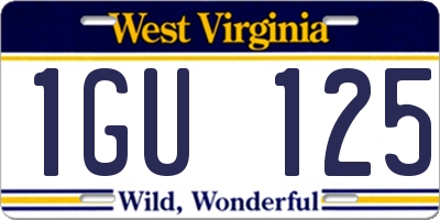 WV license plate 1GU125