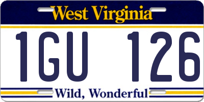 WV license plate 1GU126