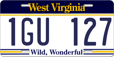 WV license plate 1GU127