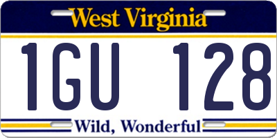 WV license plate 1GU128