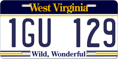 WV license plate 1GU129