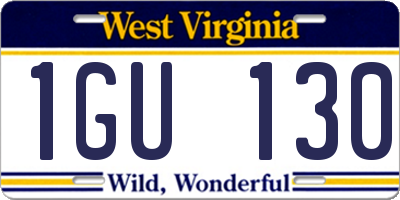 WV license plate 1GU130