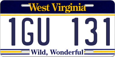 WV license plate 1GU131