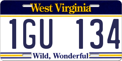WV license plate 1GU134