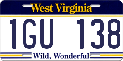 WV license plate 1GU138