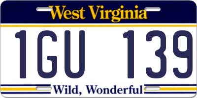 WV license plate 1GU139