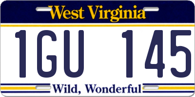 WV license plate 1GU145