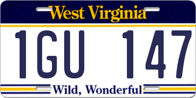WV license plate 1GU147